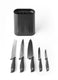 Brabantia tasty+ messenset - met messenblok - dark grey