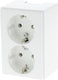 Attema p25 contactdoos – 2–voudig – randaarde – polarwit