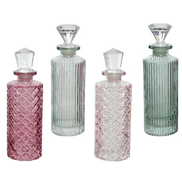 Decoris decoratief fles dia.5,1x17cm glas 4 assorti kleuren