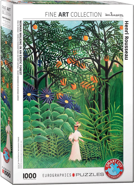 Eurographics - vrouw in een exotisch woud [femme dans une foraêt exotique] - henri rousseau - 1000 stukjes 48×68cm (b×h) - fine art legpuzzel