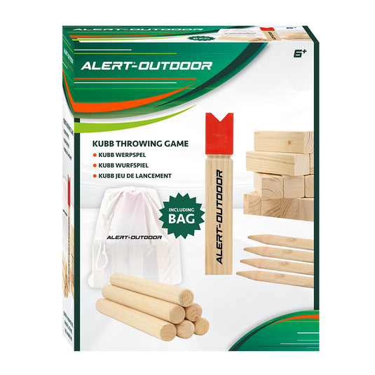 Alert outdoor kubb houten werpspel + opbergtas