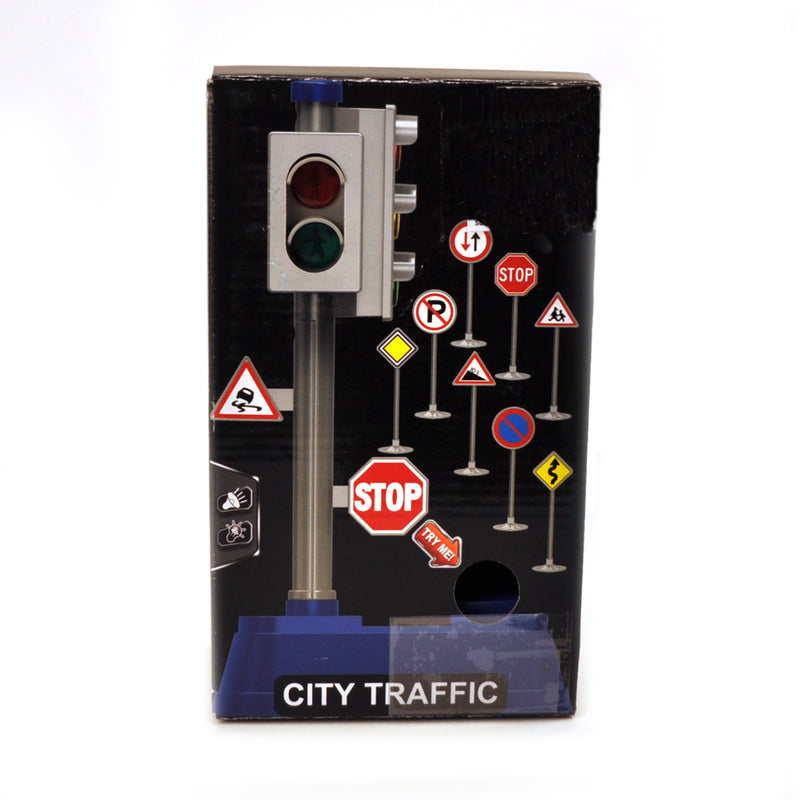 Load image into Gallery viewer, Basic stoplicht met verkeersborden + licht en geluid
