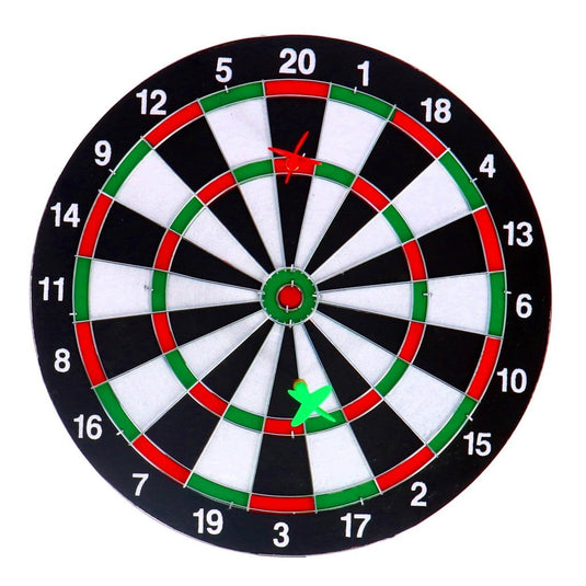 No brand dartboard tweezijdig met 6 pijlen 37 cm | 3 stuks