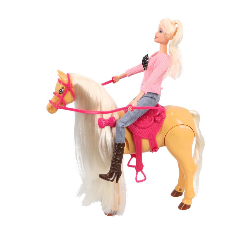 Load image into Gallery viewer, Overige merken pop met echt lopend paard speelset
