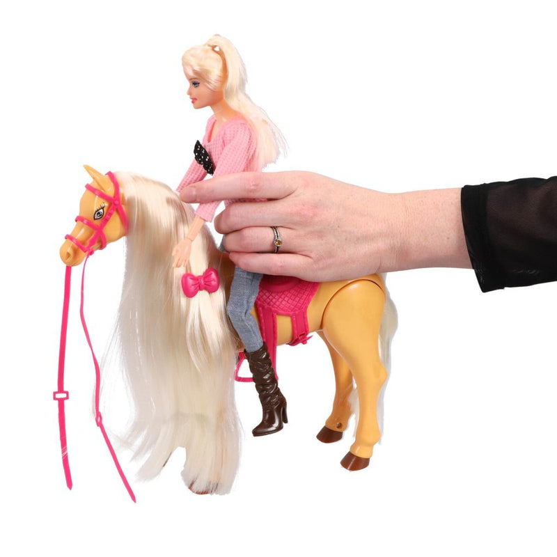 Load image into Gallery viewer, Overige merken pop met echt lopend paard speelset
