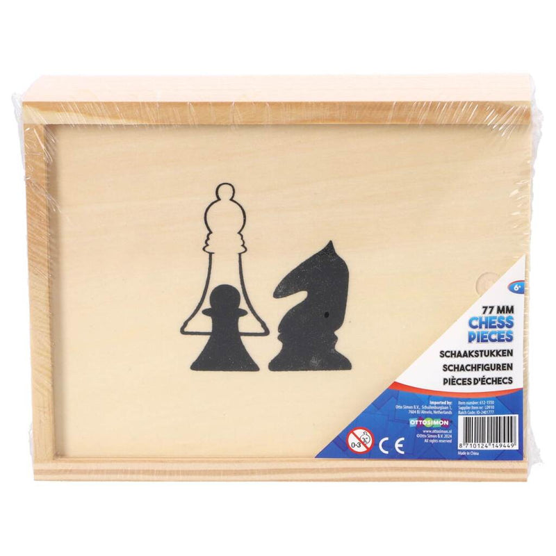 Load image into Gallery viewer, Overige merken houten schaakstukken in kistje 19x15.5 cm
