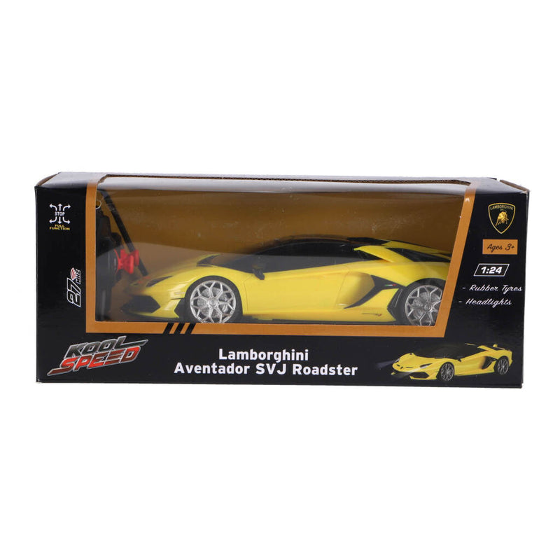 Load image into Gallery viewer, Kool speed rc lamborghini aventador svj roadster 1:24 + licht geel
