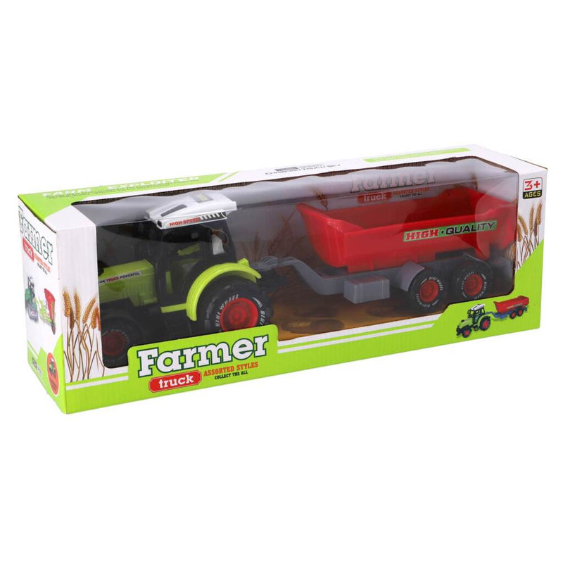 Load image into Gallery viewer, Overige merken farmer trekker met aanhanger 45 cm groen rood
