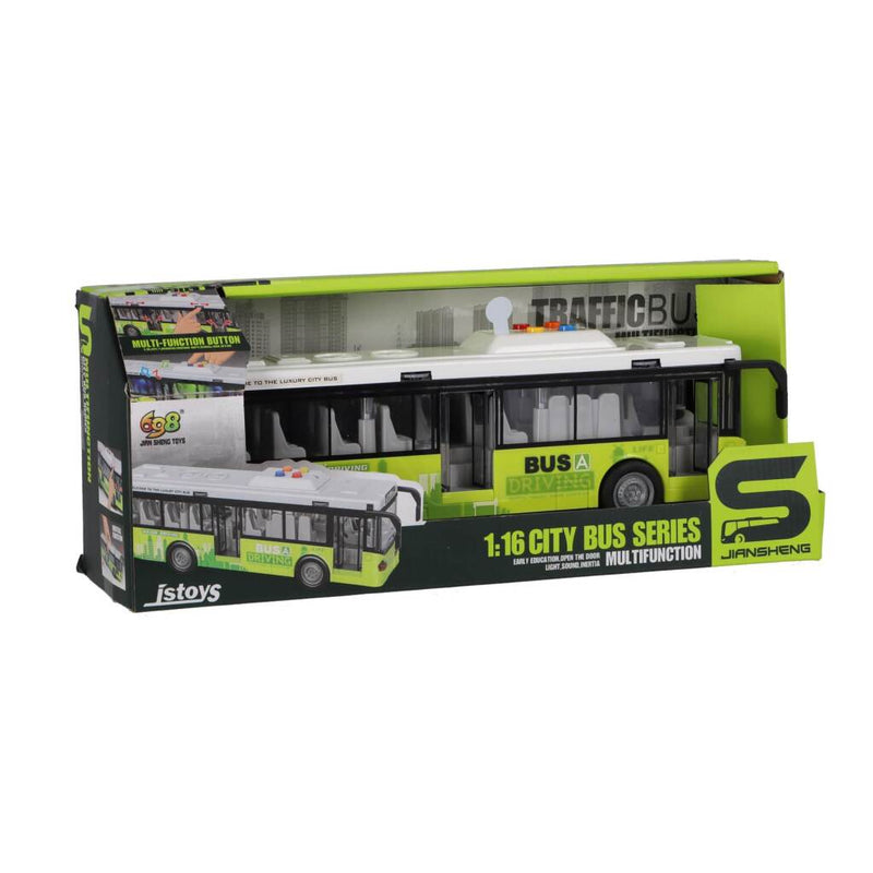 Load image into Gallery viewer, Overige merken stadsbus 1:16 + licht en geluid wit groen
