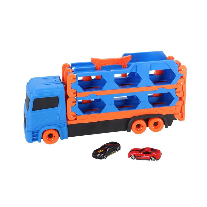 Load image into Gallery viewer, Overige merken pop-up auto transporter + 2 die-cast voertuigen
