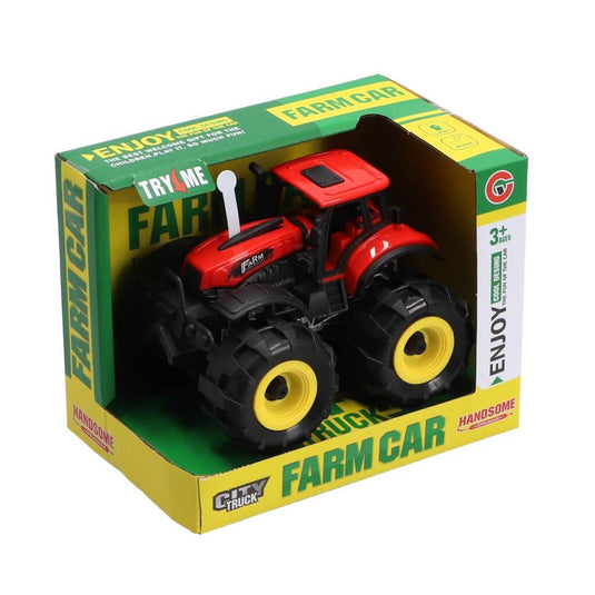 Overige merken tractor 15 cm + licht en geluid rood zwart