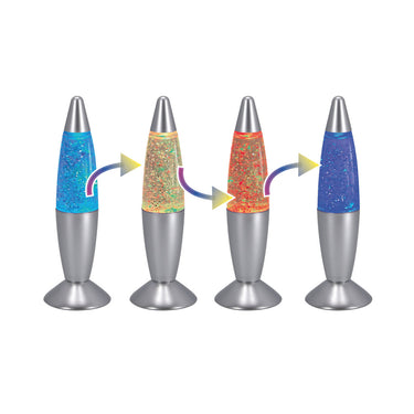 Party time glitterlamp kleur veranderend 19 cm