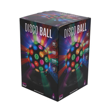 Disco led bal 20 cm zwart