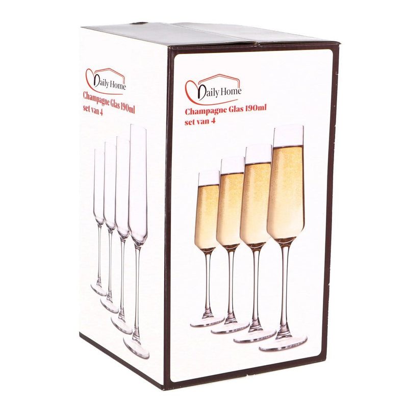 Load image into Gallery viewer, Daily home champagneglazen 190 ml 4 stuks transparant

