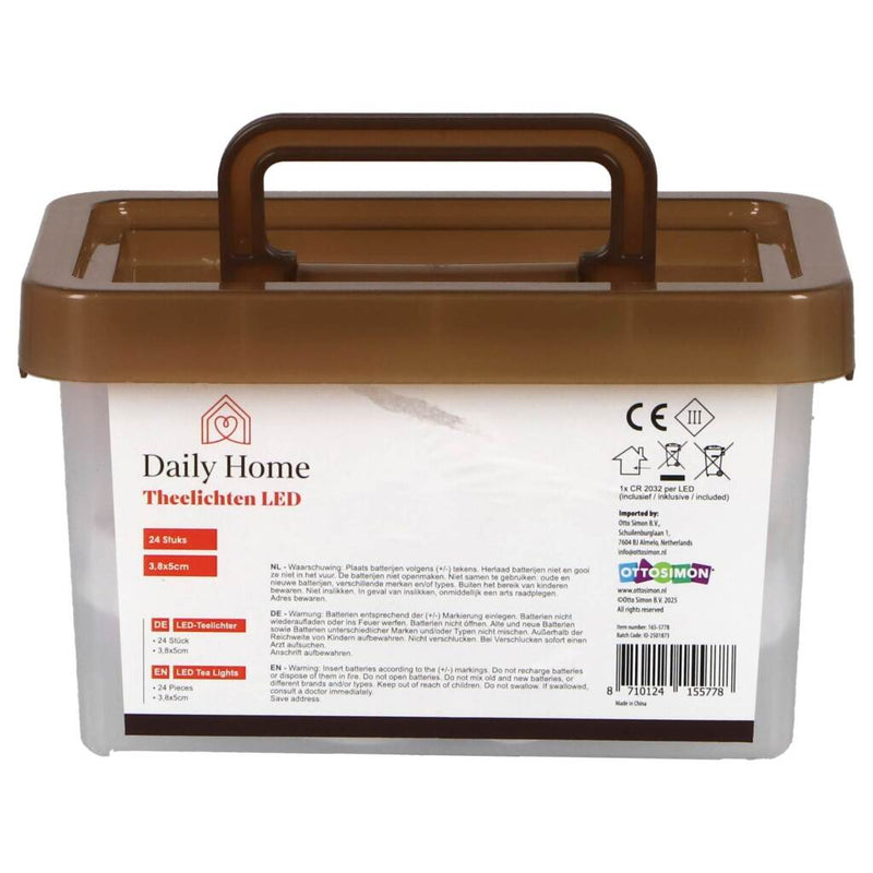 Load image into Gallery viewer, Daily home led theelichten 3.8 cm 24 stuks wit
