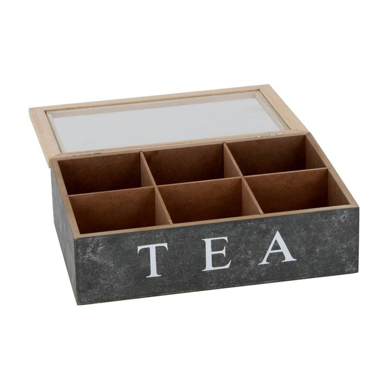 Load image into Gallery viewer, Daily home tea theedoos met 6 vakken mdf glas
