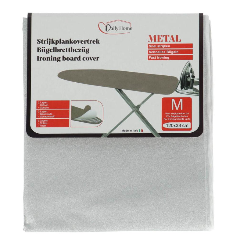 Load image into Gallery viewer, Daily home strijkhoes metal m 120x38 cm grijs katoen schuim
