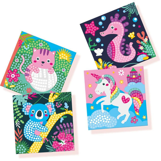 Ses diamond painting - vrolijke dieren