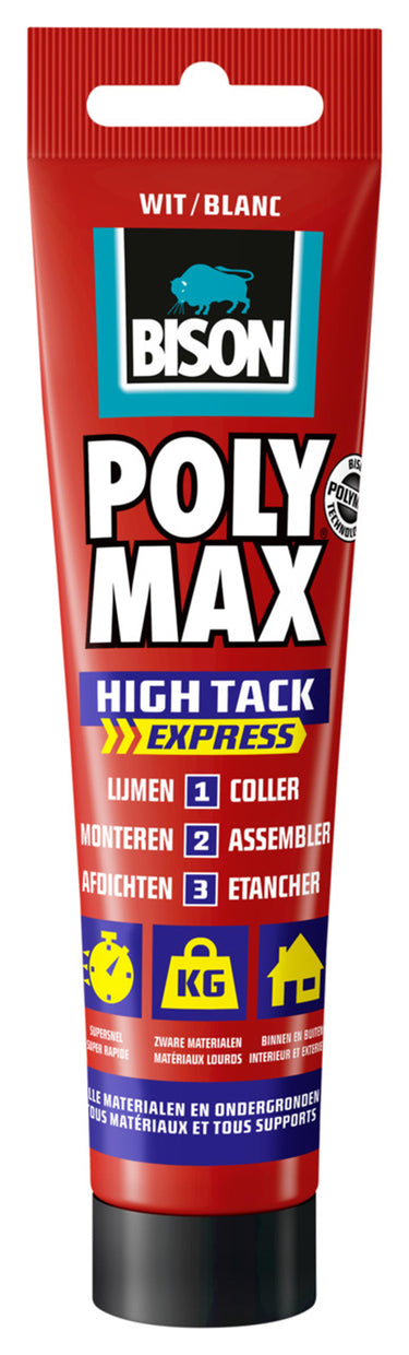 Bison polymax high tack express wit 165gr.