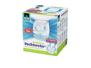 Bison vochtvreter® ambiance, luchtontvochtiger, bestrijdt vocht en schimmel in woonruimtes, uniek luchtcirculatiesysteem, 450 g, wit, ook geschikt voor caravans en campers