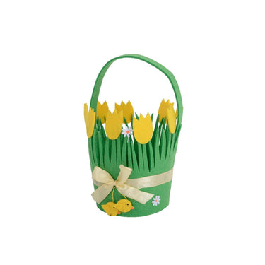 Decoris mandje vilt pasen ã˜12xh19cm