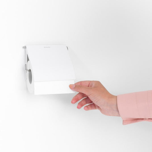 Brabantia renew toiletrolhouder met klep - white | 2 stuks