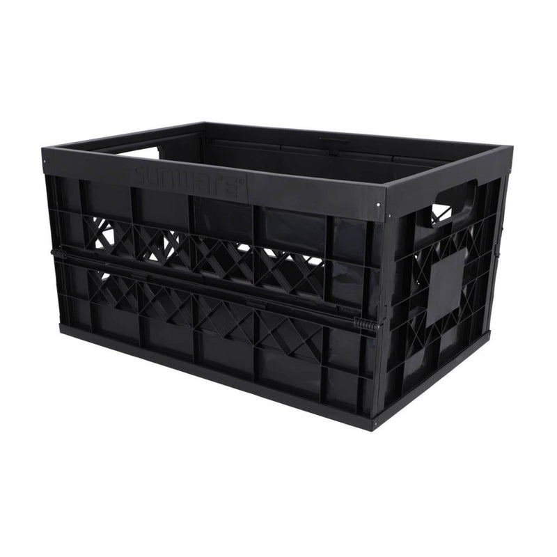Load image into Gallery viewer, Sunware square vouwkrat 45l - heavy duty boodschappenkrat - zwart
