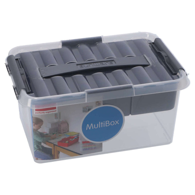 Load image into Gallery viewer, Sunware q-line opbergbox 6l met inzetbak - 30x20x14.5 cm - transparant
