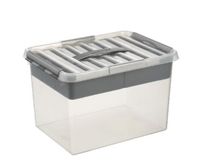 Sunware q-line opbergbox 22l met inzetbak - 40x30x26 cm - transparant