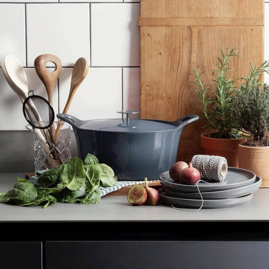 Cuisinox volcan gietijzeren braadpan 29 cm denim blue