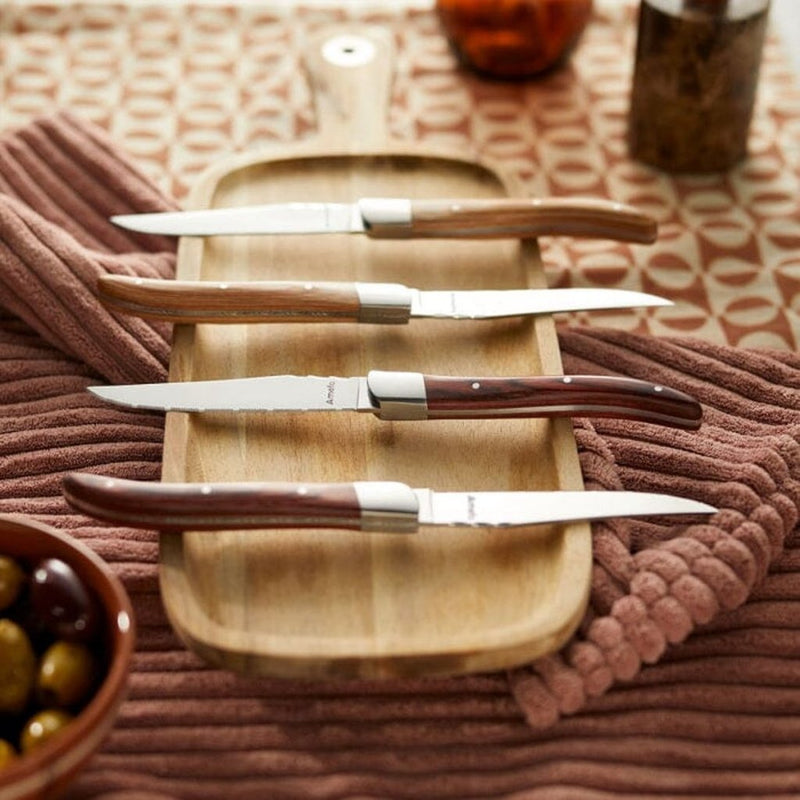 Load image into Gallery viewer, Amefa royal steak steakmessen 4 stuks maroon brown
