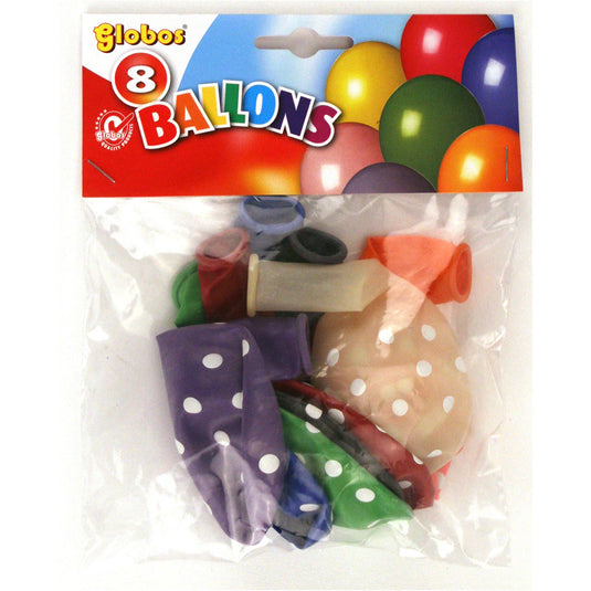 Globos ballon met stippen 8 stuks