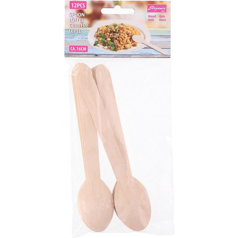 Load image into Gallery viewer, Cuisine elegance houten lepels 16 cm 12 stuks
