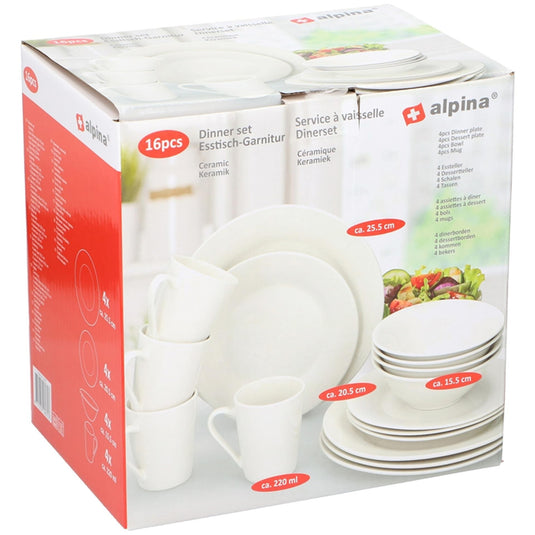 Alpina serviesset 16-delig wit