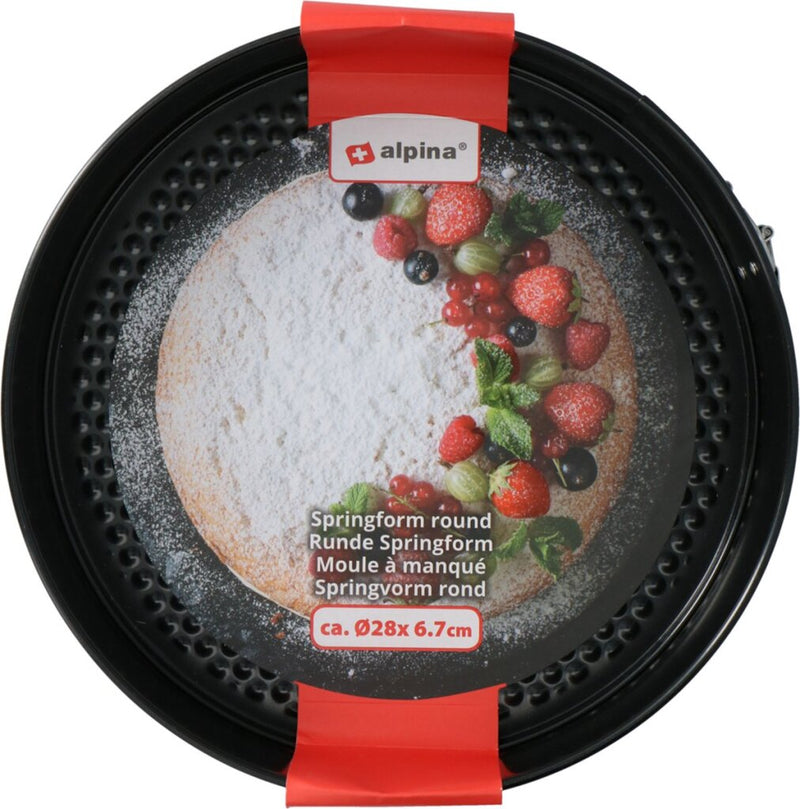 Load image into Gallery viewer, Alpina springvorm anti-aanbaklaag metaal 28x6,7cm zwart
