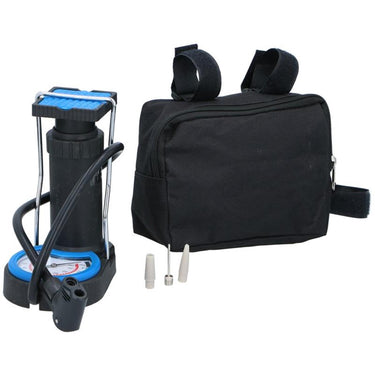 Dunlop fietspomp voetpomp met drukmeter en opbergtas