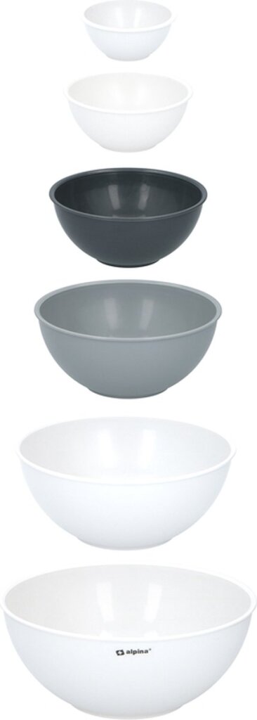 Load image into Gallery viewer, Alpina beslagkom mengkommen set van 6 stuks bakspullen grijs
