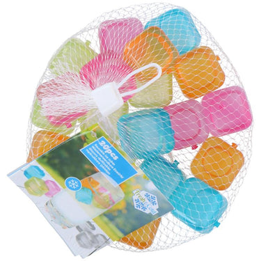 Lifetime cooking ijsblokjes vierkant 2,7x2,7cm 20 stuks in netje 2 assorti kleuren (per1 netje)