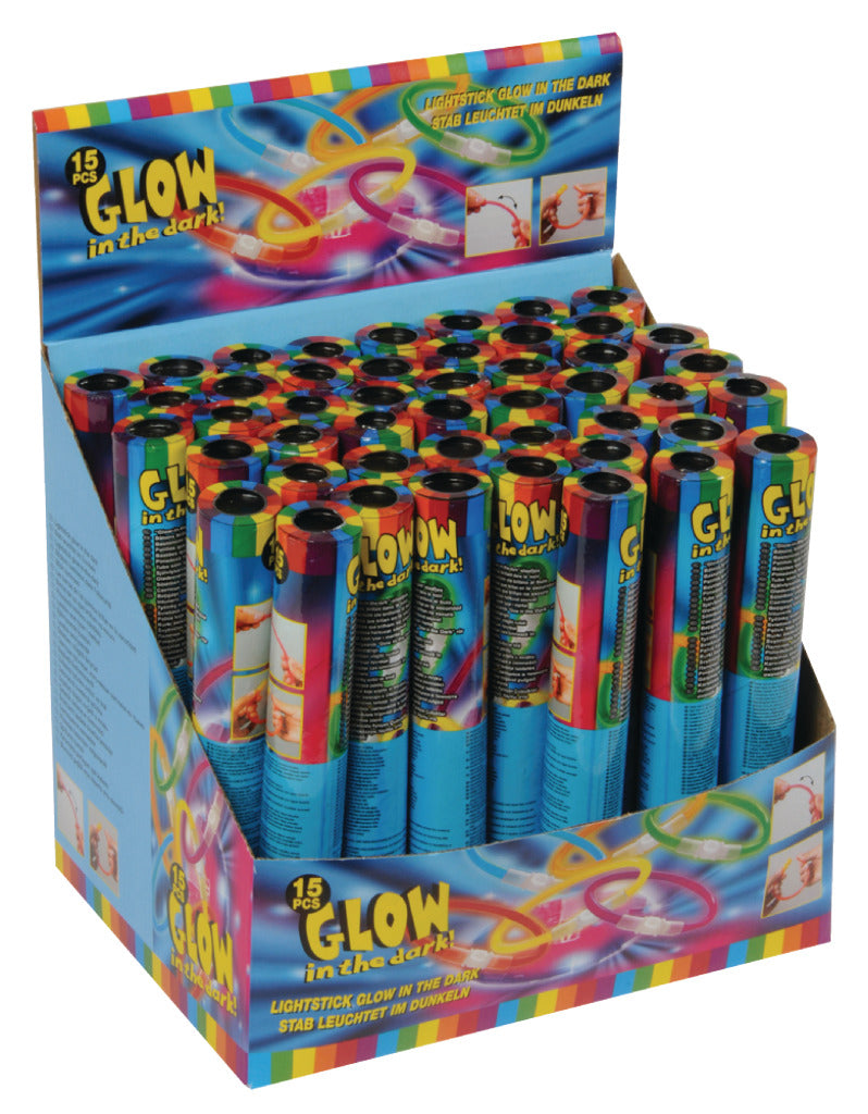 Load image into Gallery viewer, Basic glow in the dark sticks gloeiarmbandjes 15 stuks
