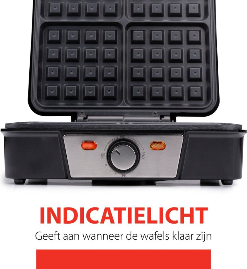 Load image into Gallery viewer, Alpina wafelijzer brusselse wafels antiaanbaklaag 4 wafels 1200w
