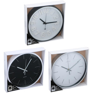 Wandklok 3 assorti wandklok dia30cm kunststof