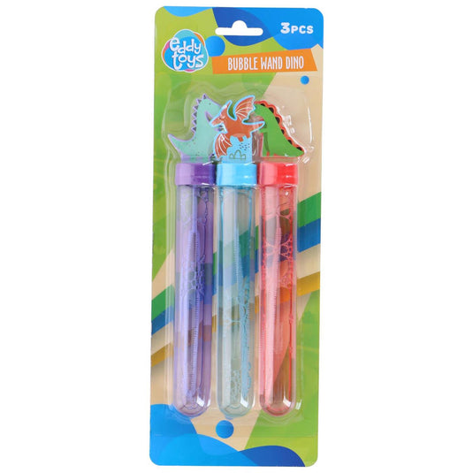 Eddy toys bellenblaas dino set 3 stuks - bellenblaas dinosaurus met bellenblaas stokje - bellenblaas flesjes 59ml voor kinderen - bellenblaas traktatie