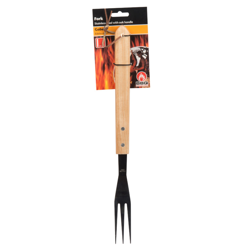 Load image into Gallery viewer, Bbq collection luxe vleesvork 41 cm eiken rvs

