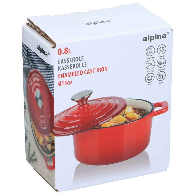 Load image into Gallery viewer, Alpina braadpan gietijzer ø14cm rood 800ml

