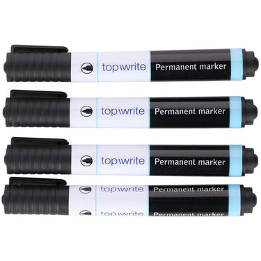 Top write permanent markers 4-delig zwart