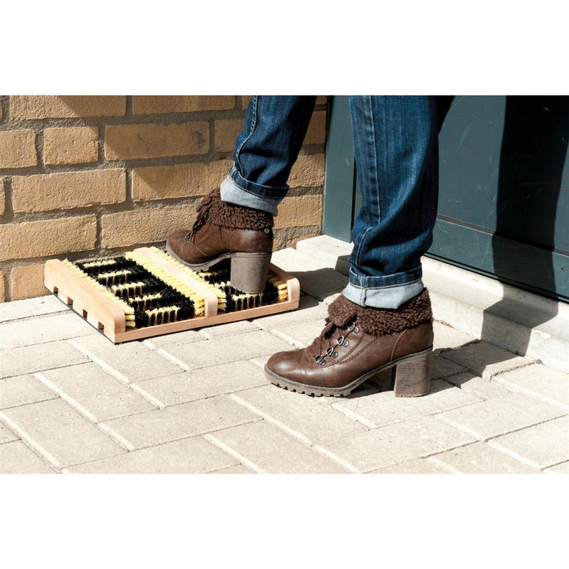 Load image into Gallery viewer, Basic houten schoenen en laarzen voetveger met borstels 35x26x5,5 cm
