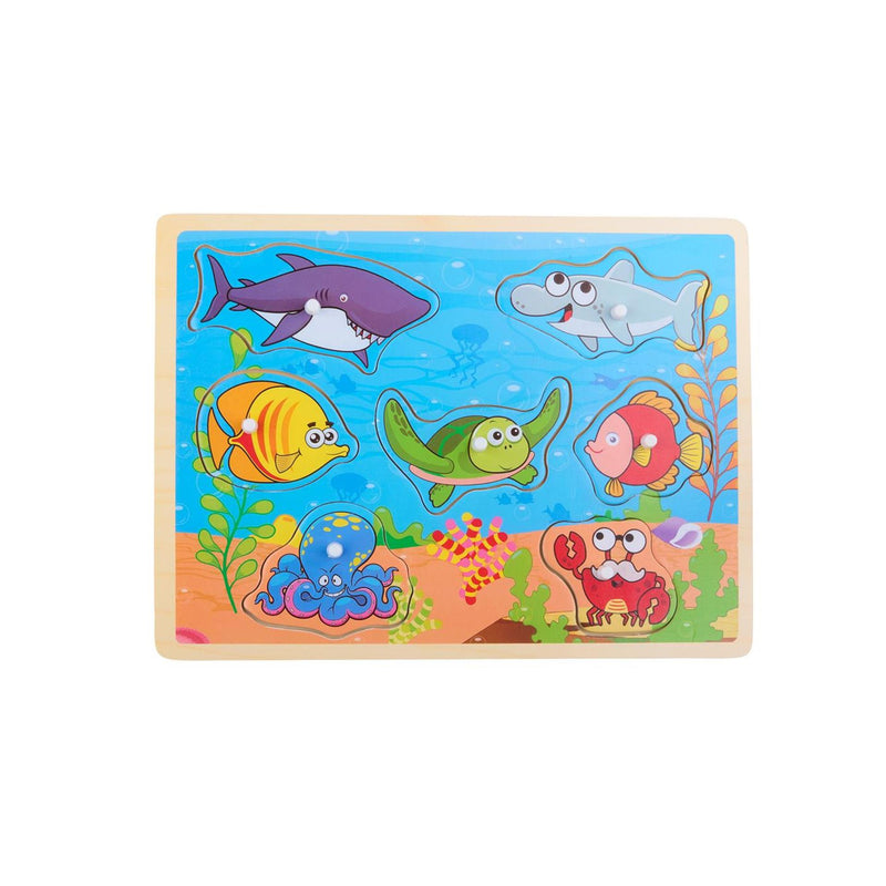 Load image into Gallery viewer, Houten dieren puzzel 9pcs 30x22x1,5cm
