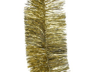 Decoris kerstboom guirlande tinsel glans 7.5cm x 270cm goud