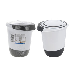 Basic mengkom met deksel 1.5l wit zwart
