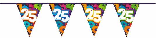 Vlaggenlijn cijfers 10 meter - 25 jaar